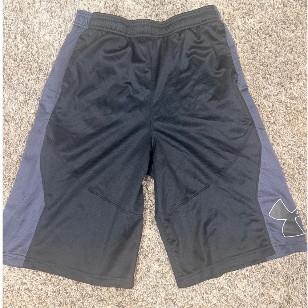 Under Armour Boys HeatGear Basketball Shorts Black Gray Loose Fit YXL Youth XL